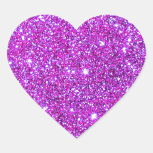 Roze Paarse Sparkly Glam Glitter Designer Hart Sticker