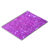 Roze Paarse Sparkly Glam Glitter Designer Notitieboek (Linkerzijde)