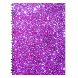 Roze Paarse Sparkly Glam Glitter Designer Notitieboek