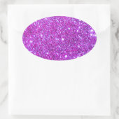 Roze Paarse Sparkly Glam Glitter Designer Ovale Sticker (Tas)