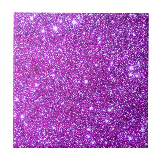 Roze Paarse Sparkly Glam Glitter Designer Tegeltje (Voorkant)