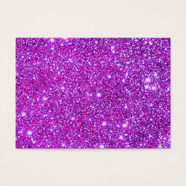 Roze Paarse Sparkly Glam Glitter Designer Visitekaartje (Voorkant)