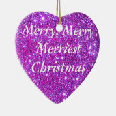 Roze Paarse Sparkly Glam Glittery Holiday Ornament (Rechts)