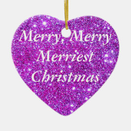 Roze Paarse Sparkly Glam Glittery Holiday Ornament