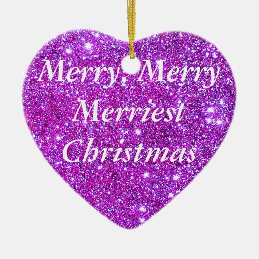 Roze Paarse Sparkly Glam Glittery Holiday Ornament (Voorkant)