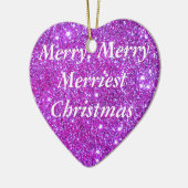 Roze Paarse Sparkly Glam Glittery Holiday Ornament (Links)