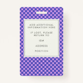 Roze Paarse spelbreker Foto ID Corporate Badge (Achterkant)