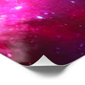 Roze Paarse spiraalvormige galaxie Glanzend Poster (Hoek)