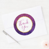 Roze Paarse sprankelende glitter edelstenen dank u Ronde Sticker (Envelop)