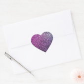 Roze paarse sprankelende glitter hart sticker (Envelop)