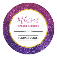 Roze Paarse Sprankelende Glitter Pareltjes Candle 