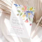 Roze Paarse Spring Floral Baby shower Kaart