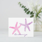 Roze Paarse Starfish Thunder_Cove Briefkaart (Staand voorkant)