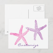 Roze Paarse Starfish Thunder_Cove Briefkaart (Voorkant / Achterkant)