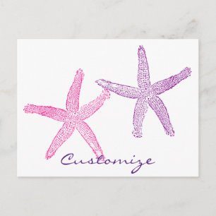 Roze Paarse Starfish Thunder_Cove Briefkaart