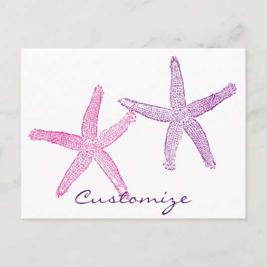 Roze Paarse Starfish Thunder_Cove Briefkaart (Voorkant)