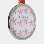 Roze Paarse Starfish Thunder_Cove Metalen Ornament (Rechts)