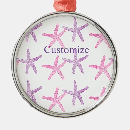 Roze Paarse Starfish Thunder_Cove Metalen Ornament (Voorkant)