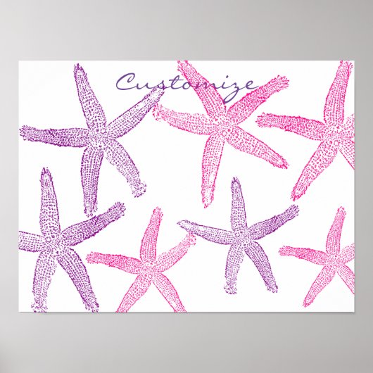 Roze Paarse Starfish Thunder_Cove Poster (Voorkant)