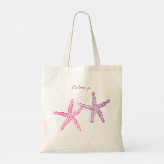 Roze Paarse Starfish Thunder_Cove Tote Bag (Achterkant)