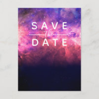 Roze Paarse Starry Sky Cosmic Galaxy Save the Date
