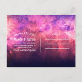 Roze Paarse Starry Sky Cosmic Galaxy Save the Date Aankondigingskaart (Achterkant)
