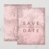 Roze Paarse Starry Sky Cosmic Galaxy Save the Date Aankondigingskaart (Voorkant / Achterkant)