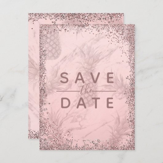 Roze Paarse Starry Sky Cosmic Galaxy Save the Date Aankondigingskaart (Voorkant / Achterkant)