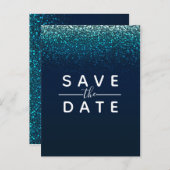 Roze Paarse Starry Sky Cosmic Galaxy Save the Date Aankondigingskaart (Voorkant / Achterkant)