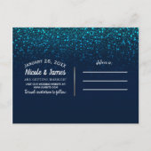Roze Paarse Starry Sky Cosmic Galaxy Save the Date Aankondigingskaart (Achterkant)