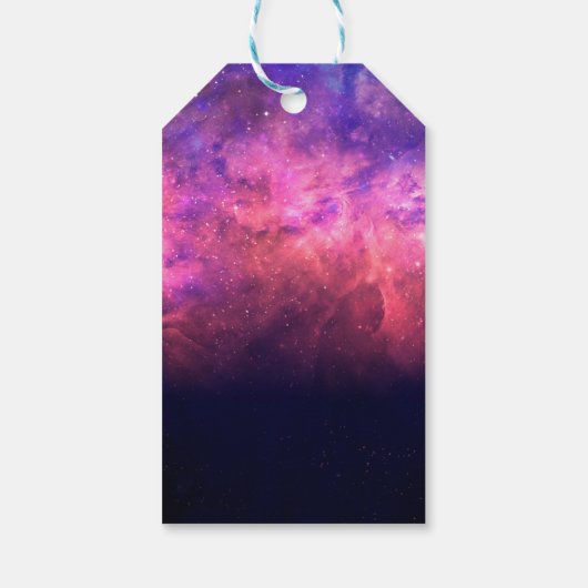 Roze Paarse Starry Sky Cosmic Galaxy Sky Fire Glow Cadeaulabel (Achterkant)