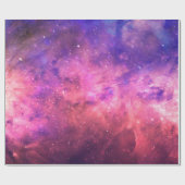 Roze Paarse Starry Sky Cosmic Galaxy Sky Fire Glow Cadeaupapier (Vlak)
