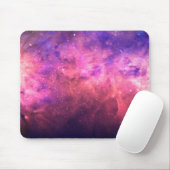 Roze Paarse Starry Sky Cosmic Galaxy Sky Fire Glow Muismat (Met muis)