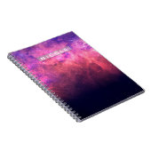 Roze Paarse Starry Sky Cosmic Galaxy Sky Fire Glow Notitieboek (Rechterzijde)