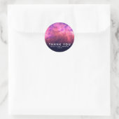 Roze Paarse Starry Sky Cosmic Galaxy Sky Fire Glow Ronde Sticker (Tas)