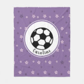 Roze & Paarse Sterren Meisje Voetballer Custom Naa Fleece Deken (Voorkant)