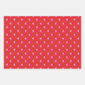 Roze Paarse sterren op vakantie rood Inpakpapier Vel (Voorkant 3)