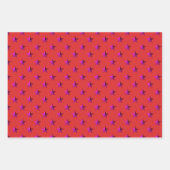 Roze Paarse sterren op vakantie rood Inpakpapier Vel (Voorkant 2)