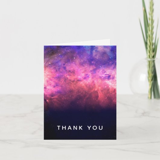 Roze Paarse Sterrenhemel Kosmische Melkweg Hemel D Bedankkaart (Voorkant)