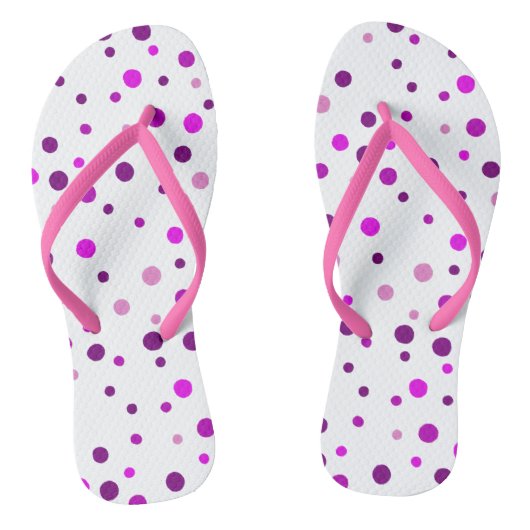 Roze Paarse Stippen FlipFlops Teenslippers (Voetbed)