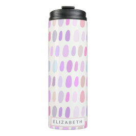 roze paarse stippen patroon chic feminis schattig thermosbeker