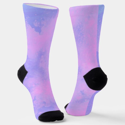 Roze & Paarse Stormwolken  Sokken (Gebogen)