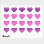 Roze Paarse streeppatroon Hart Sticker (Vel)