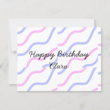 Roze paarse strepen gelukkige verjaardag voeg naam