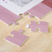 Roze paarse strepen schattige gepersonaliseerde fo legpuzzel (Zijkant)