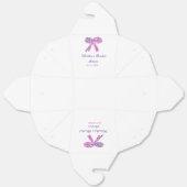 Roze paarse strik glans glitter bruids douche naam bedankdoosjes (Ongevouwen)