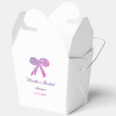 Roze paarse strik glans glitter bruids douche naam bedankdoosjes (Open)