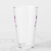 Roze paarse strik glans glitters bruiloft naam glas (Links)