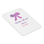Roze paarse strik glans glitters bruiloftsshower n magneet (Rechterzijde)