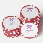 Roze paarse strik glinster glitters bruiloft naam poker chips (Opstapeling)
